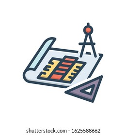 Vector colorful icon for building project