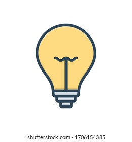 Icono de color vector para bombilla