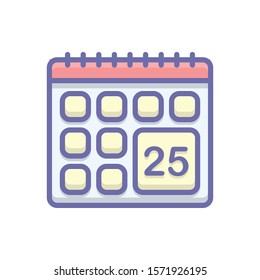 Vector colorful icon for calendar