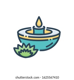 Vector colorful icon for candles