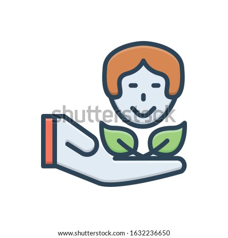 Vector colorful icon for care