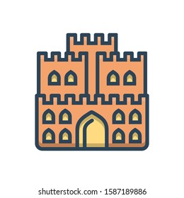 Vector colorful icon for castle
