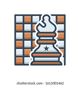 Vector colorful icon for chess