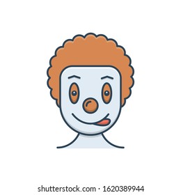 Vector colorful icon for clown