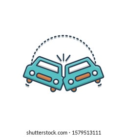 Vector colorful icon for collision