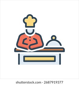 Vector colorful icon for concierge service