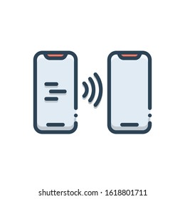 Vector colorful icon for contactless