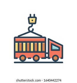 Vector colorful icon for container