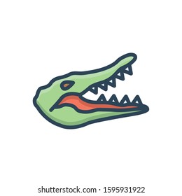 Vector colorful icon for crocodile