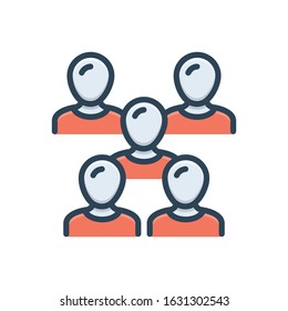 Vector colorful icon for crowd