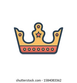 Vector colorful icon for crown