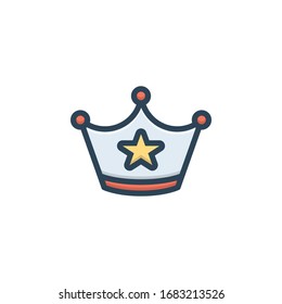 Vector colorful icon for crown