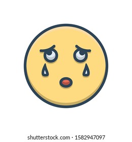 Vector colorful icon for cry