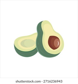 Vector colorful icon for cut avocado