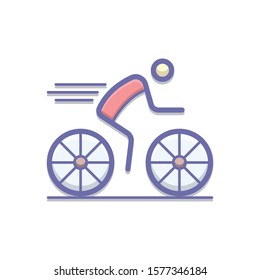 Vector colorful icon for cycling