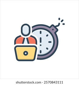 Vector colorful icon for deadline