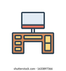Vector colorful icon for desk