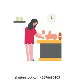 Vector colorful icon for diaper change