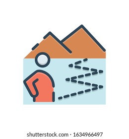 Vector colorful icon for distance