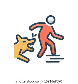Vector colorful icon for dog attack