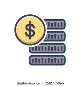 Vector colorful icon for dollar