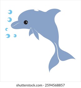 Vector colorful icon for dolphin