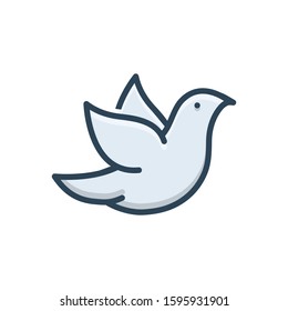 Vector colorful icon for dove