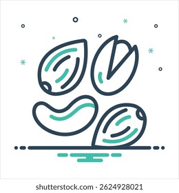 Vector colorful icon for dry fruits