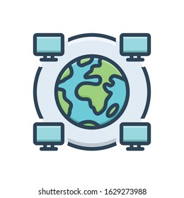 Vector colorful icon for extranet