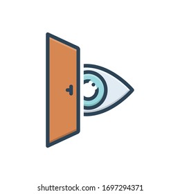 Vector colorful icon for eye looking