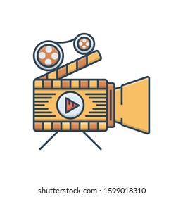 Vector colorful icon for feature films