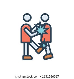 Vector colorful icon for fight