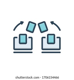 Icono de color vectorial para el intercambio de archivos