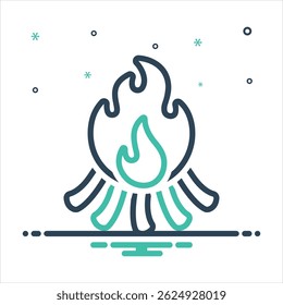 Vector colorful icon for fire
