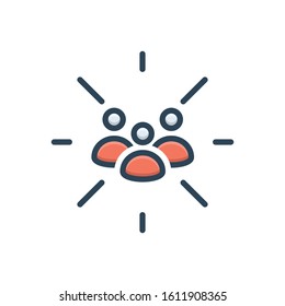 Vector colorful icon for focus group