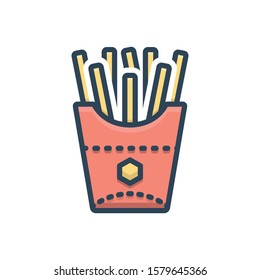 Vector colorful icon for french fries