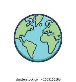 Vector colorful icon for globe