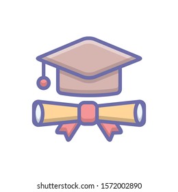 Vector colorful icon for gradute