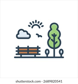 Vector colorful icon for green spaces