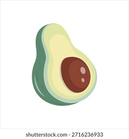 Vector colorful icon for half avocado