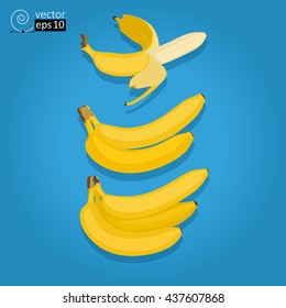 vector colorful icon with half opened banana. flat style