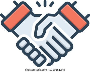 Icono de color vector para el apretón de manos
