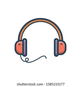Vector colorful icon for headphone