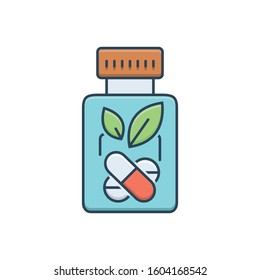 Vector colorful icon for herbal medicine