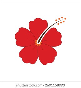 Vector colorful icon for hibiscus