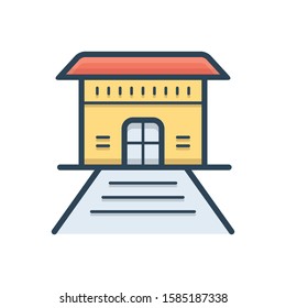 Vector colorful icon for home