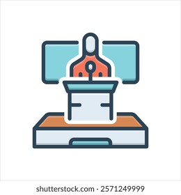 Vector colorful icon for host