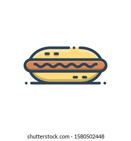 Vector colorful icon for hot dog