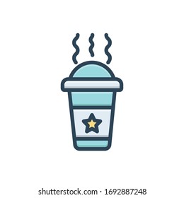Vector colorful icon for hot drink