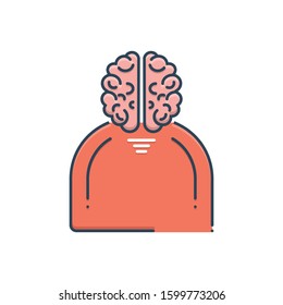Vector colorful icon for human brain